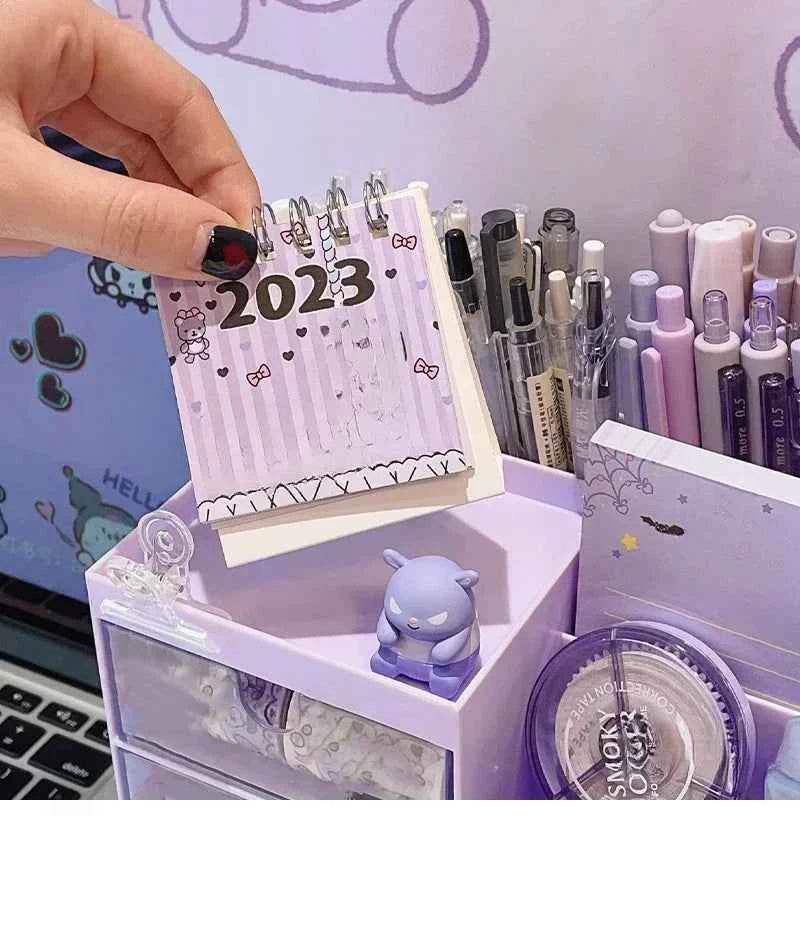 Cute Pen Holder Organizer for Desk - 9 Grid Drawer Stationery Storage for Girls - BON's