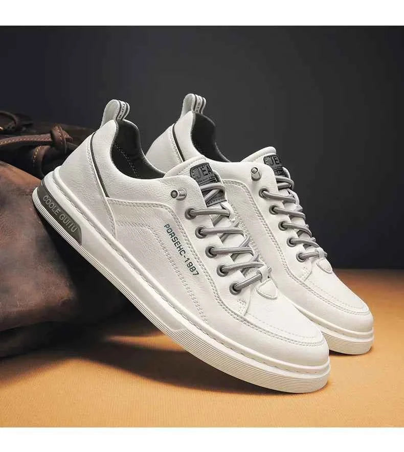 2025 Men’s Versatile White Sneakers – Breathable Spring Board Shoes for Sports & Casual Style