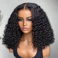 Pre Cut No Glue Water Wave 13x4 Bob Wigs Curly 7x5 Glueless Wig Human Hair Ready To Go Lace Frontal Wigs For Women Pre Plucked - BON's