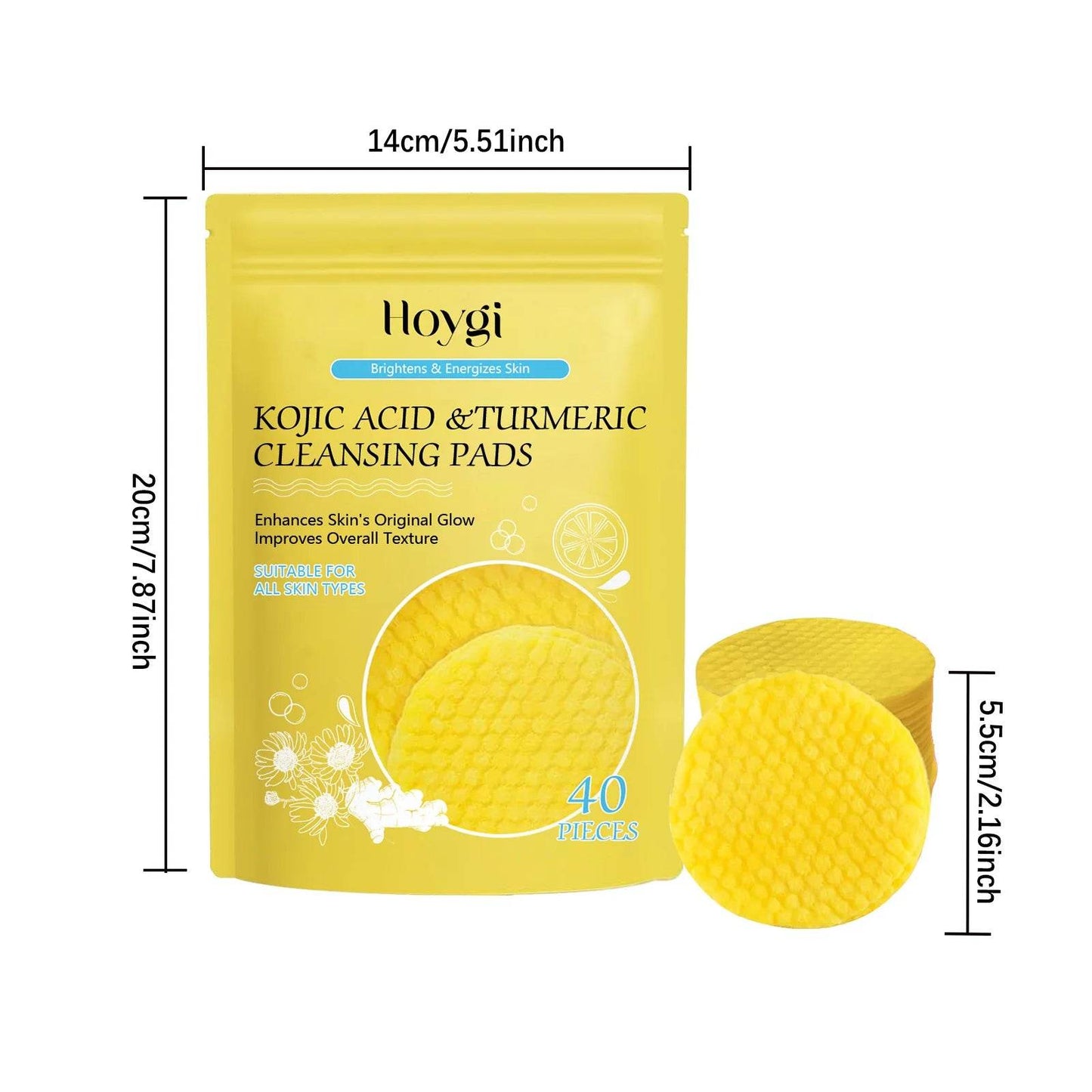 Turmeric Dark Spot Remover Exfoliating Cleansing Pads for Oil Control and Brightening Skin Care - BON's