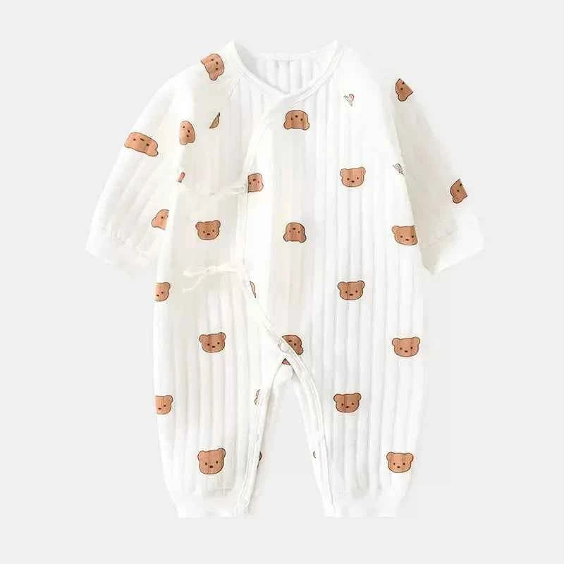 Autumn Newborn Clothes Winter Thick Butterfly Clothes Three-layer Warm Baby Crawling Clothes Spring and Autumn Rompers Bodysuit