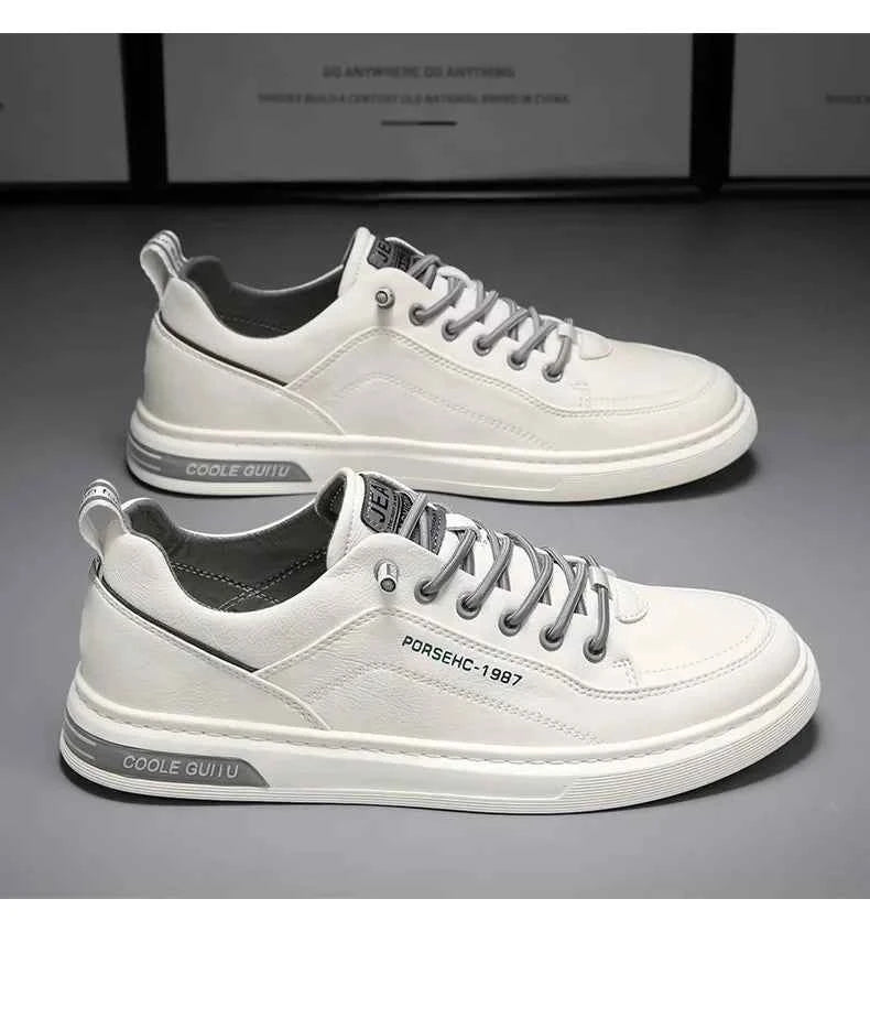 2025 Men’s Versatile White Sneakers – Breathable Spring Board Shoes for Sports & Casual Style