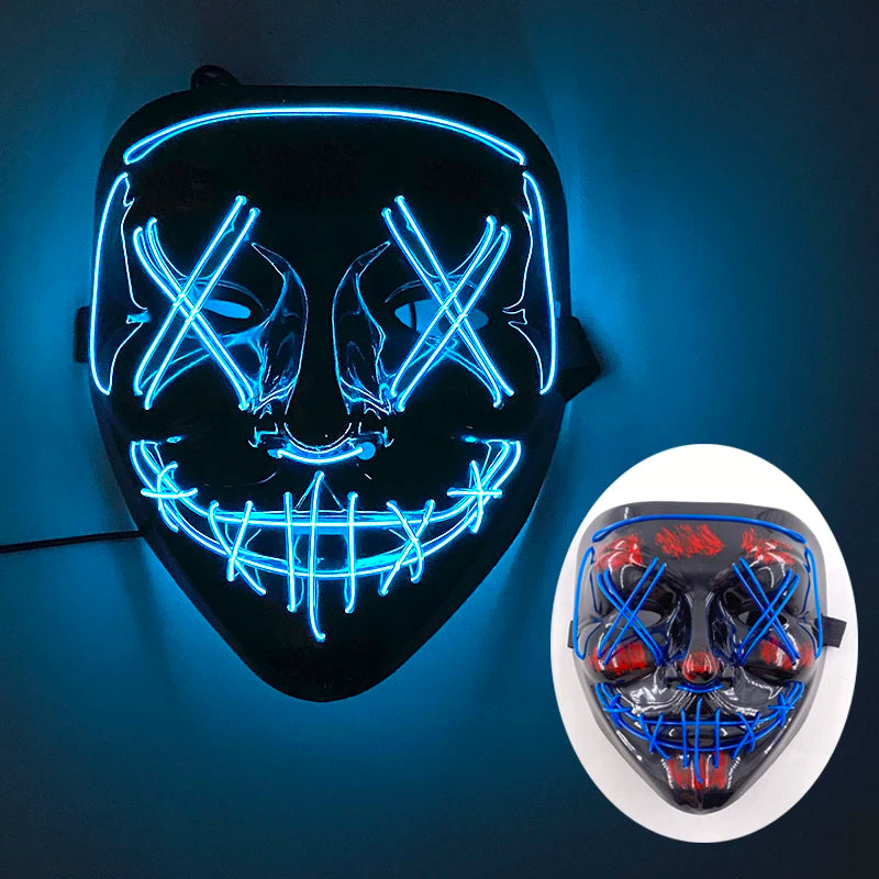 LED Glowing Bloody Rabbit Mask β Neon Horror Cosplay for Halloween, Carnival & Masquerade