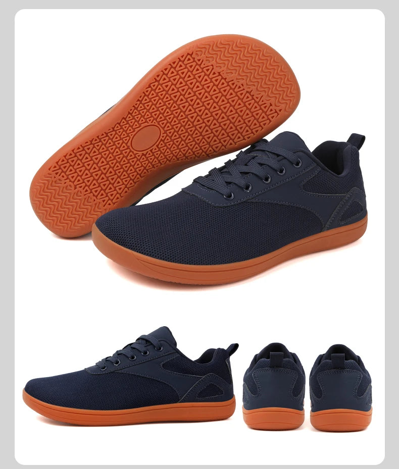 Wide-Toe Barefoot Sneakers – Breathable, Non-Slip Sports Shoes for Walking, Jogging & Everyday Style