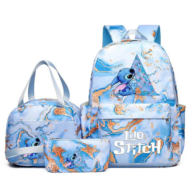 3Pcs Lilo Stitch Schoolbag Set for Kids - Student Backpack, Travel Bag & Pen Case - BON's