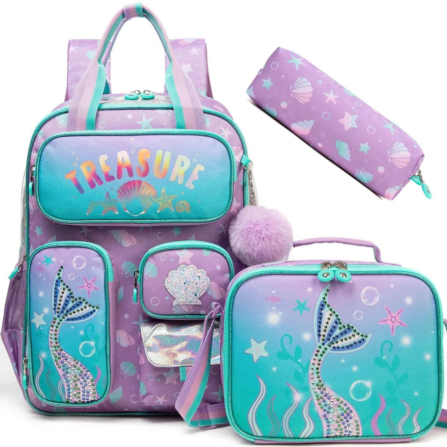 Girls' Backpack Set with Lunch Bag for School - BON's