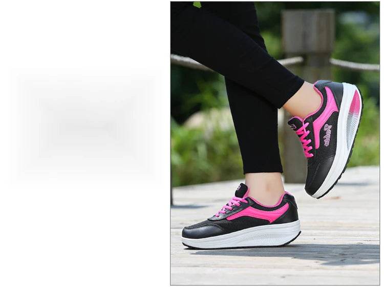 Women Vulcanized Sneakers High Quality Fashion Flats Walking Platform Shoes Zapatillas Mujer - BON's