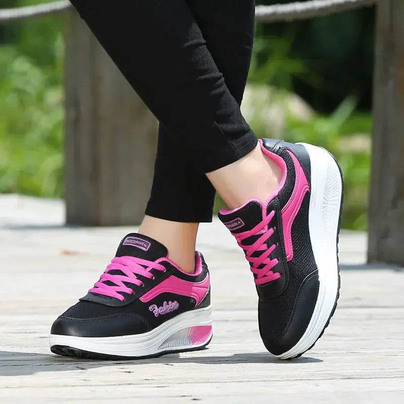 Women Vulcanized Sneakers High Quality Fashion Flats Walking Platform Shoes Zapatillas Mujer - BON's