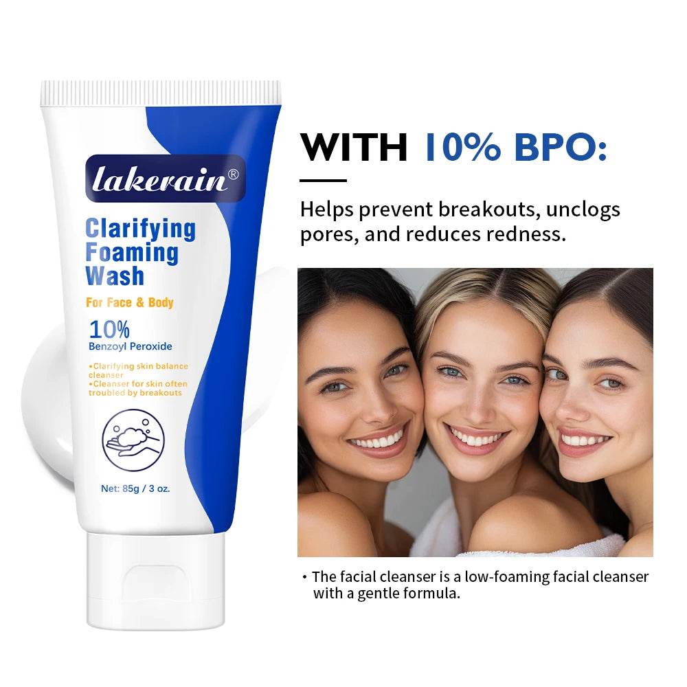 Acne Foaming Wash for Deep Cleaning, Pore Unclogging, and Redness Reduction in Facial & Body Skin Care - BON's