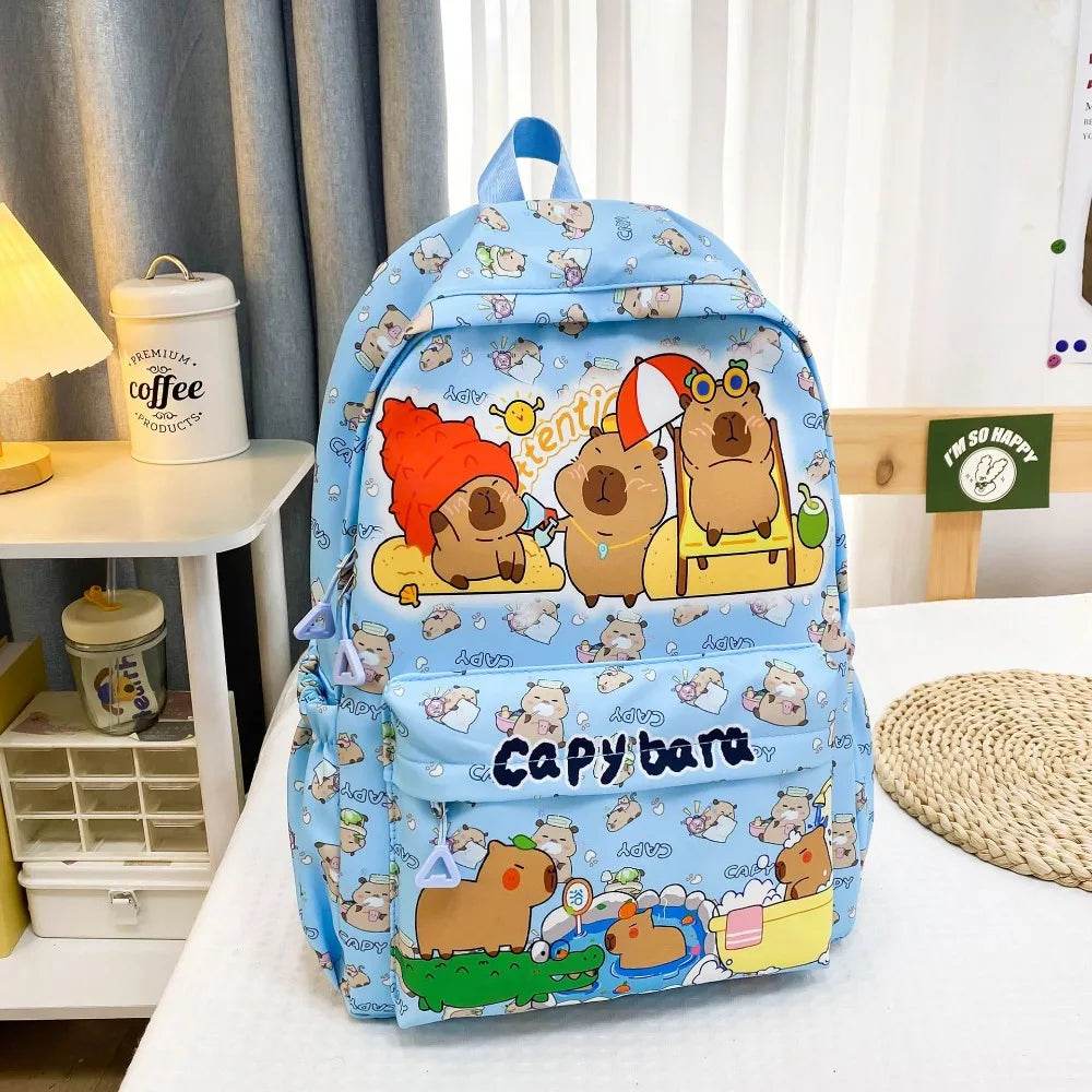 Capybara School Backpack - Cute Large Student Schoolbag - BON's