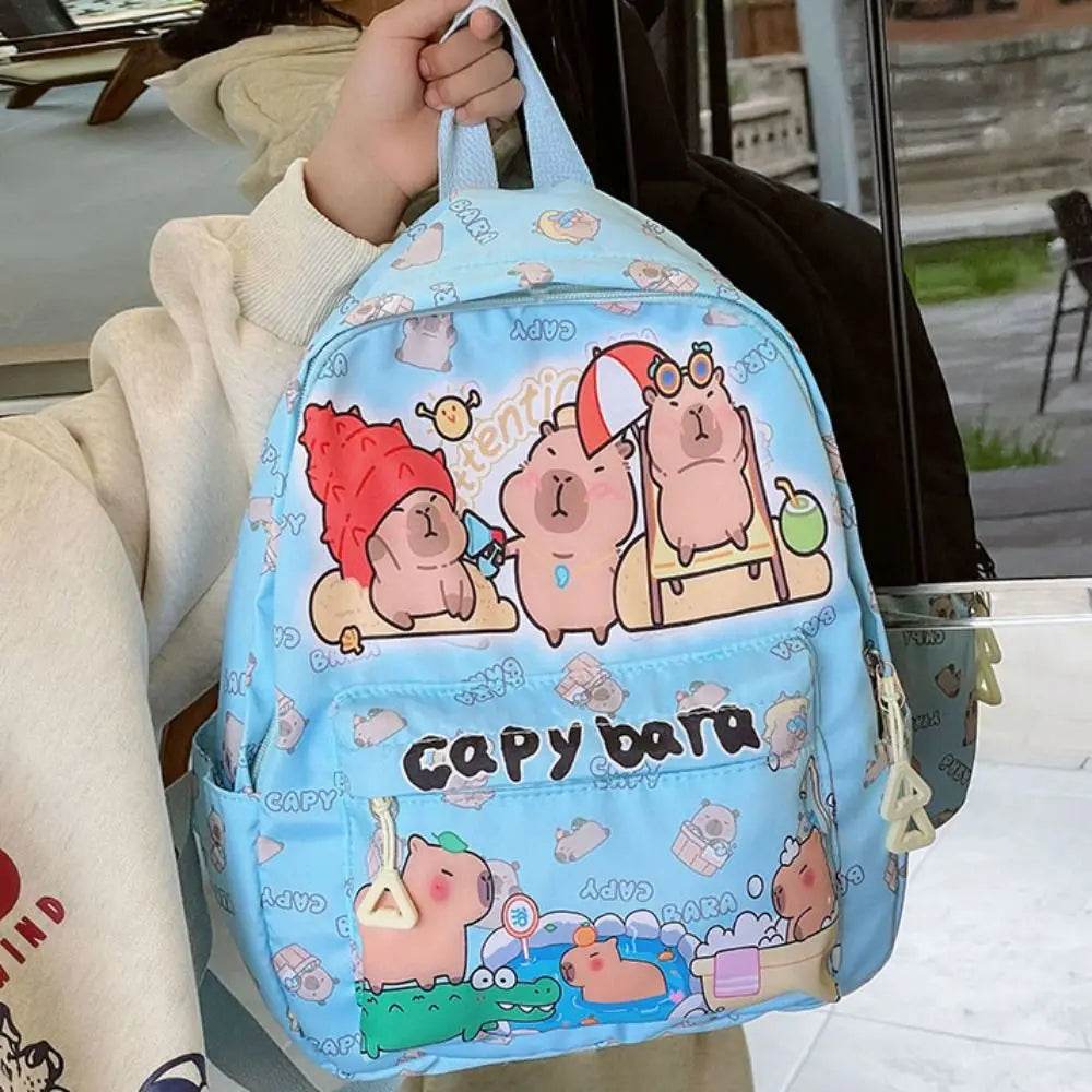 Capybara School Backpack - Cute Large Student Schoolbag - BON's