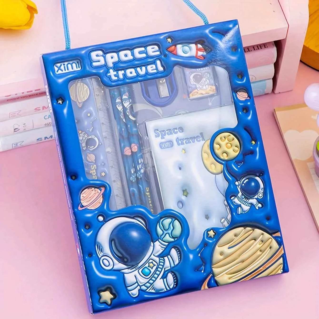 Cartoon Stationery Set: School/Office - Case, Ruler, Erasers - BON's