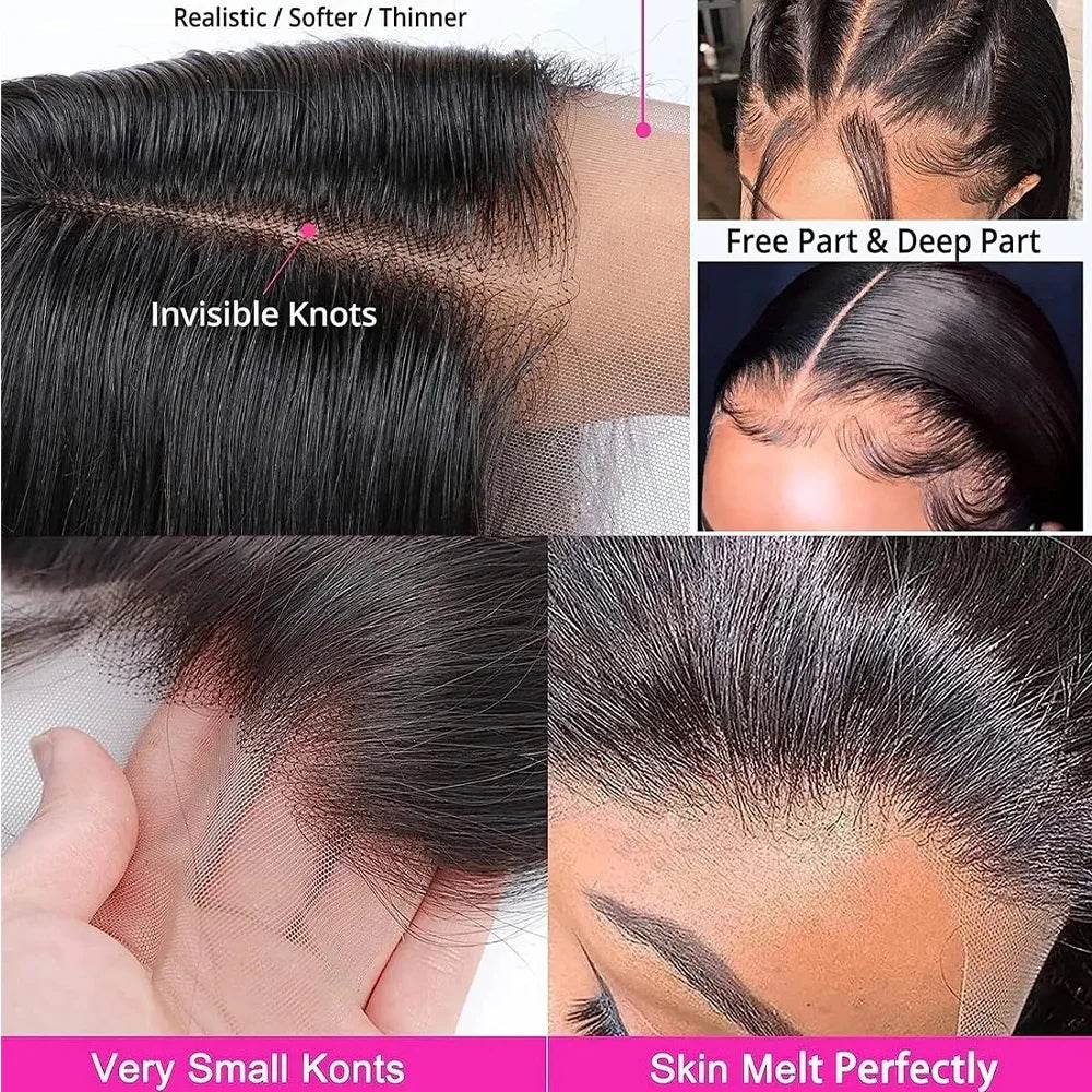 Straight Bob Wigs Human Hair 13x4 HD Lace Frontal Glueless Bob Wigs 4x4 Lace Closure for Women 180% - BON's