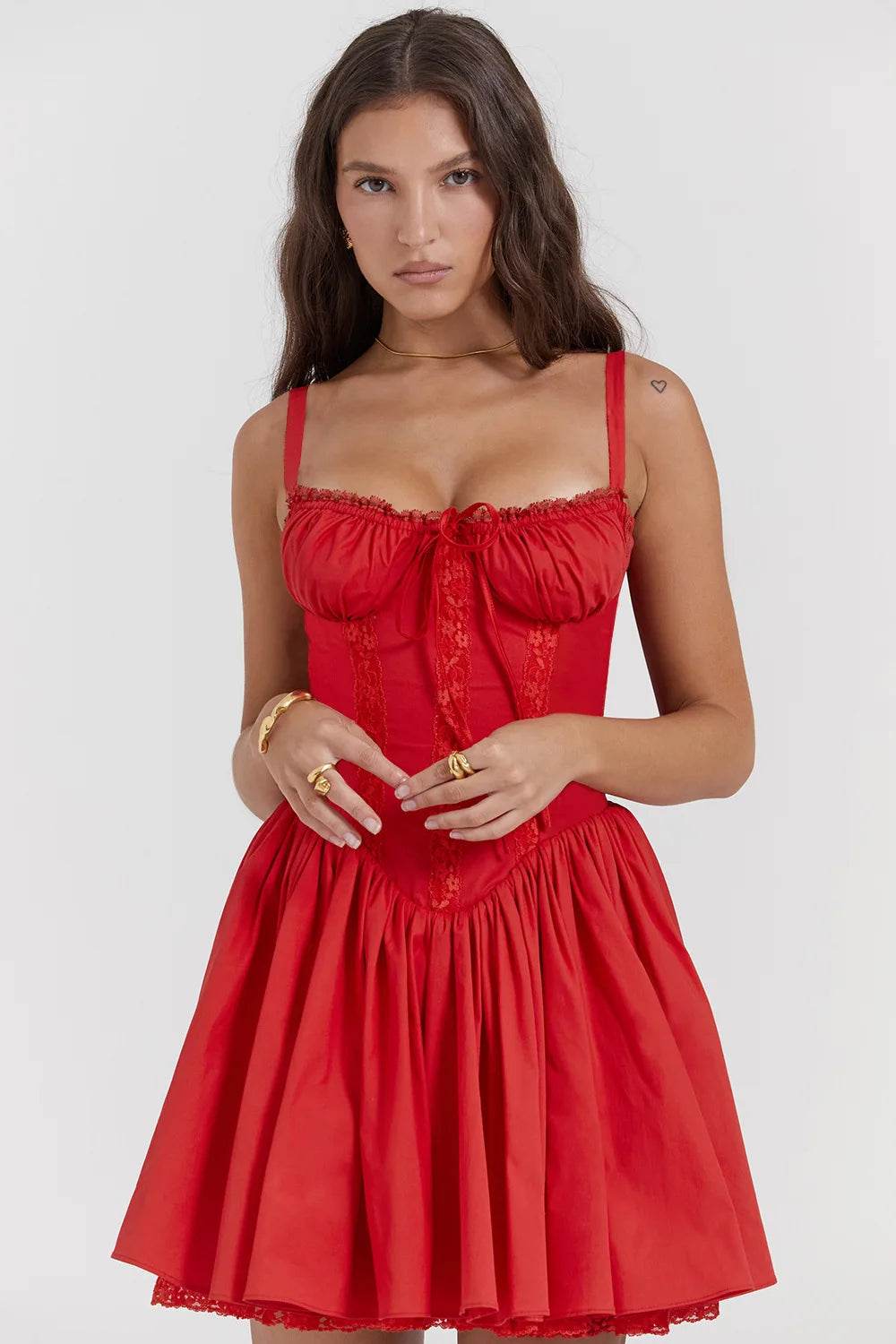 Sexy Lace Floral Corset Dress - Elegant Women's White Yellow Sundress, High Waist Mini Sun Dresses for Summer 2025 - BON's
