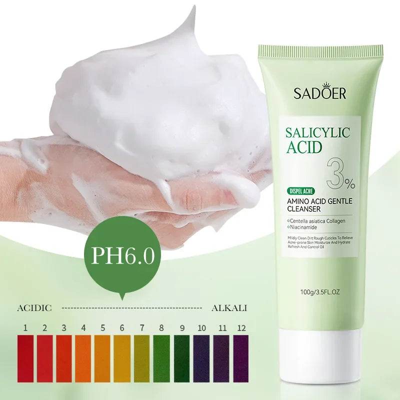 Salicylic Acid Cleanser - Hydrating Foam Face Wash for Moisturized Skin Care - BON's