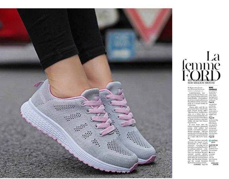 Women Breathable Casual Shoes - Fashion Mesh Flat Sneakers for Walking and Gym 2021 - BON's