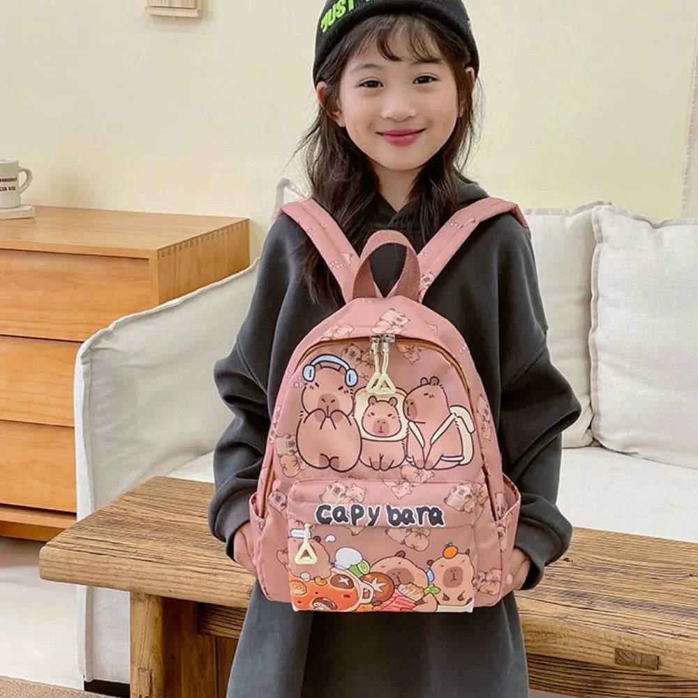 Capybara School Backpack - Cute Large Student Schoolbag - BON's