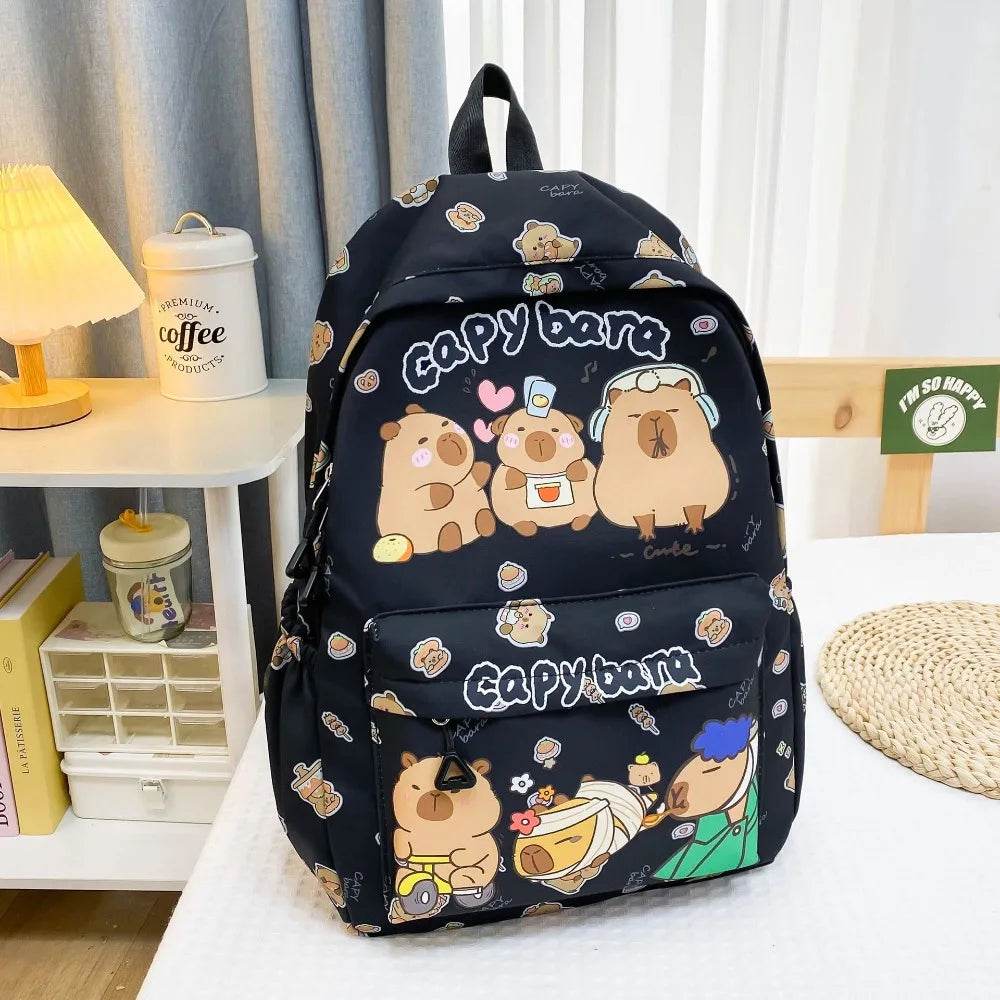 Capybara School Backpack - Cute Large Student Schoolbag - BON's