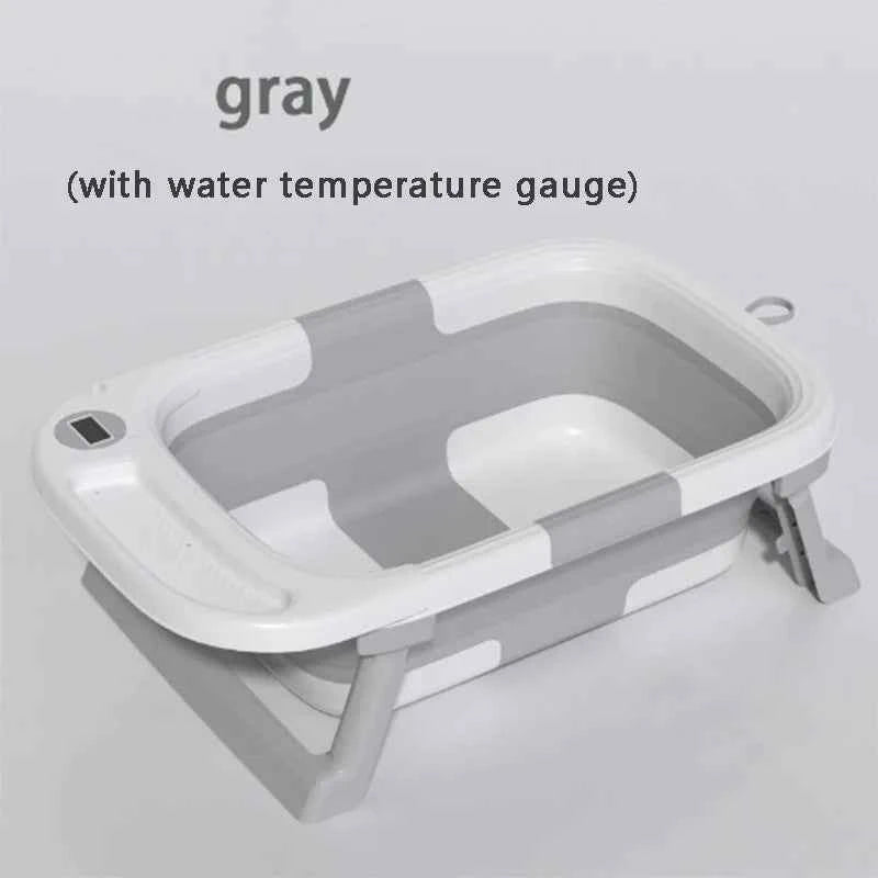 Baby Bathtub,Baby Bath Tub with Soft Cushion & Thermometer,Baby Bathtub Newborn to Toddler 0-36 Months,Portable Travel Baby Tub