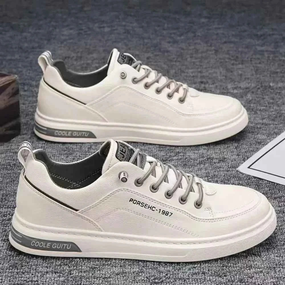 2025 Men’s Versatile White Sneakers – Breathable Spring Board Shoes for Sports & Casual Style