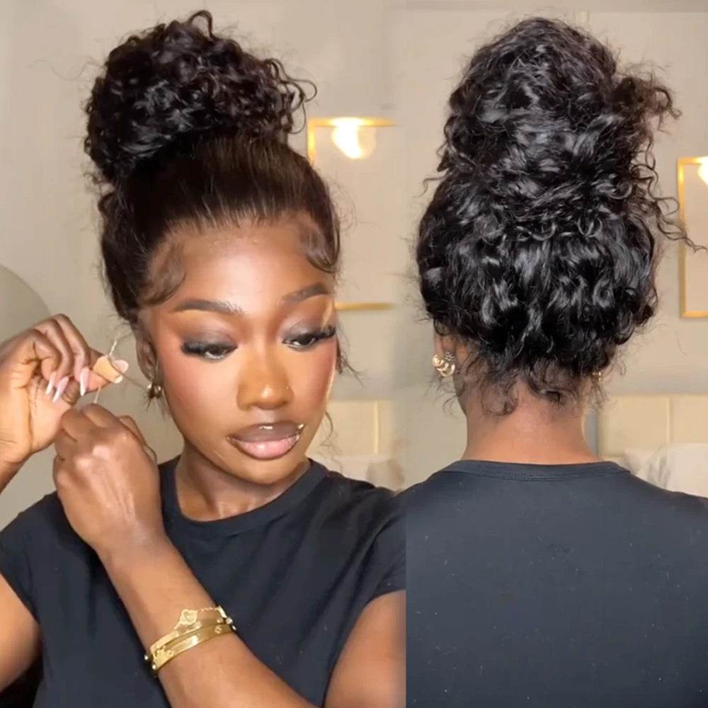 250 Density Deep Curly Wave Wig 30 Inch HD Lace Frontal 360 Full Lace Human Hair Wig - BON's