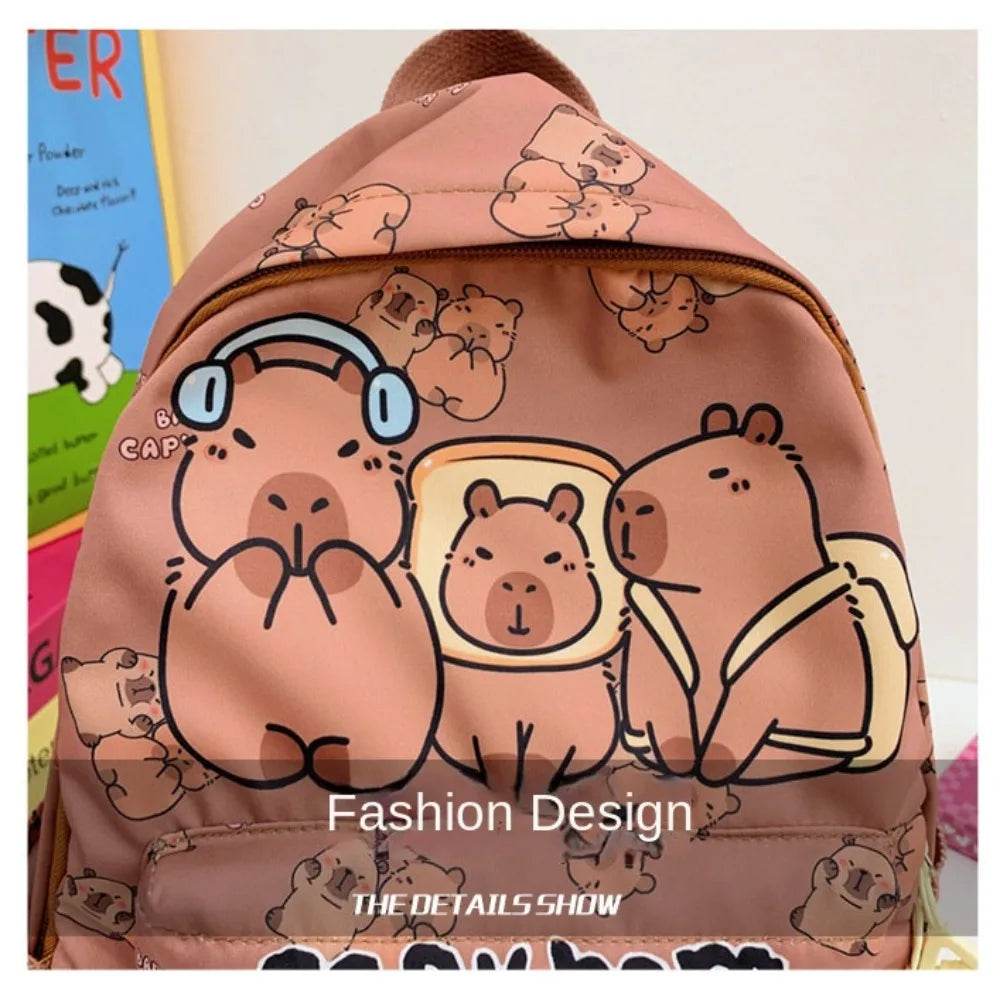 Capybara School Backpack - Cute Large Student Schoolbag - BON's