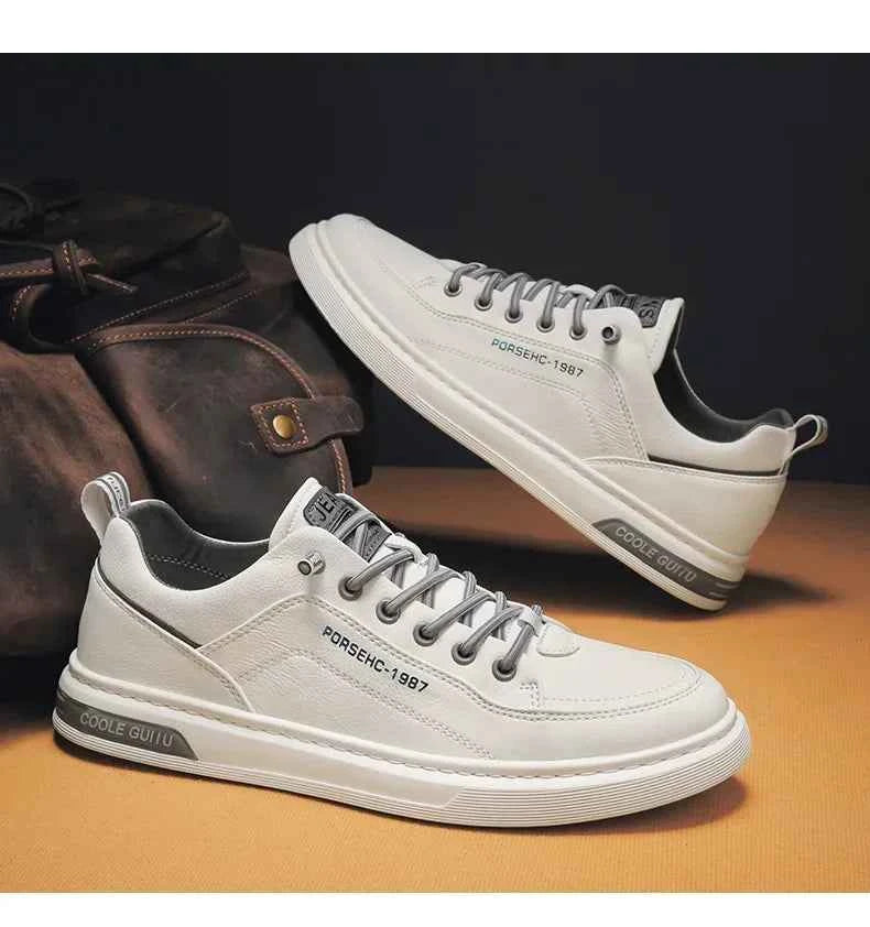 2025 Men’s Versatile White Sneakers – Breathable Spring Board Shoes for Sports & Casual Style