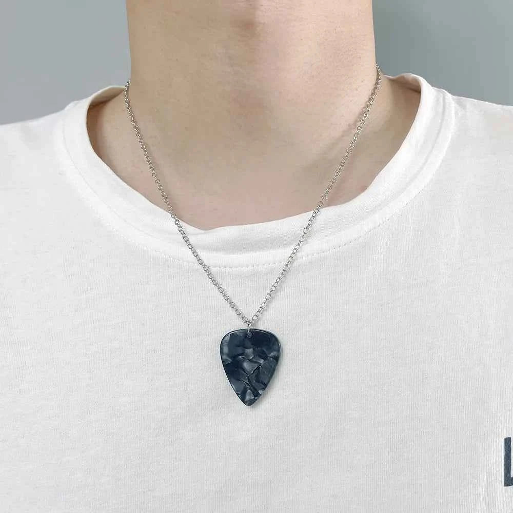 Cosplay Heart Guitar Pick Pendant Jewelry Necklace Choker Prop Accessorie Halloween Gift