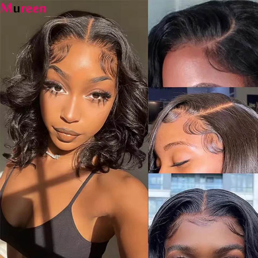 250% Density Bob Wig Body Wave Wear And Go Glueless Wigs For Women Ready To Wear Human Hair Wigs 4x4 Lace Closure Wig Human Hair - BON's