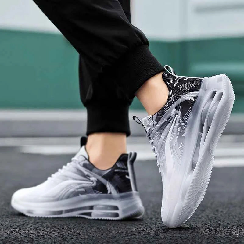Men’s Air-Cushioned Basketball Sneakers – Breathable, Non-Slip & Shock-Absorbing for Outdoor Play
