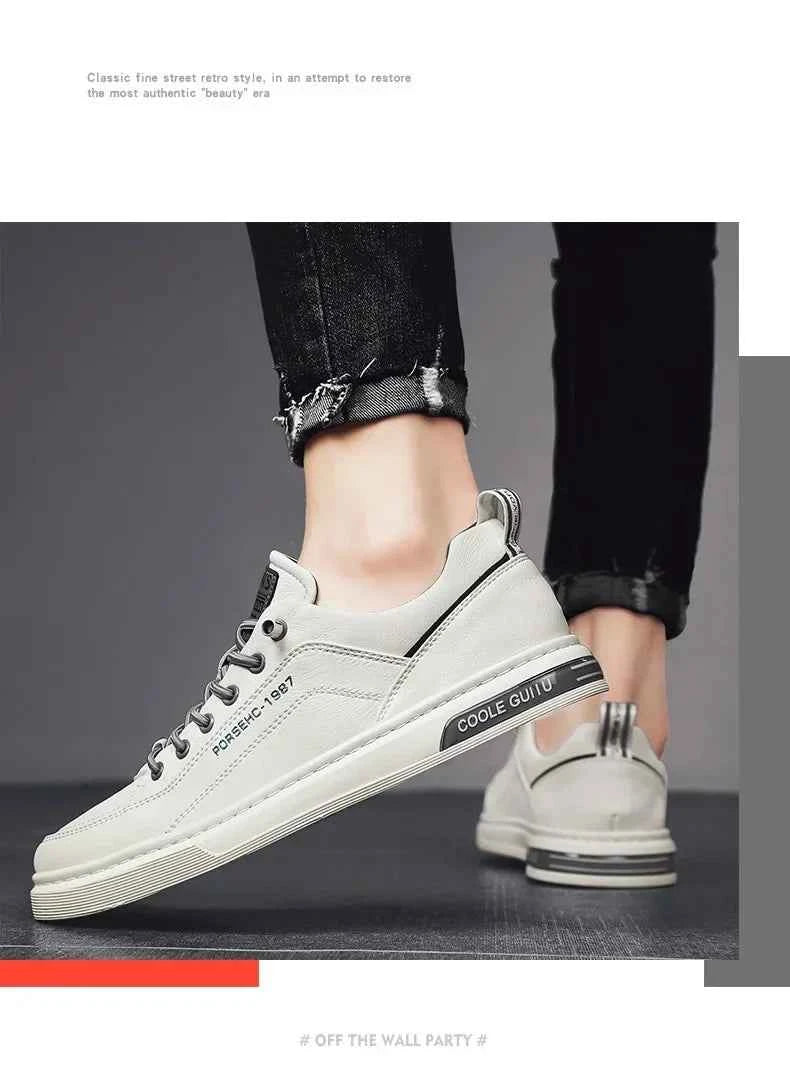 2025 Men’s Versatile White Sneakers – Breathable Spring Board Shoes for Sports & Casual Style