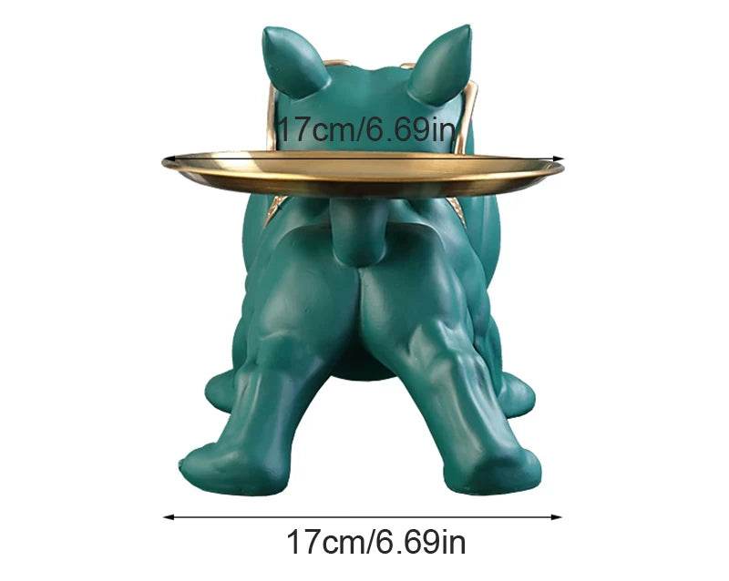 30cm Bulldog Figurine Storage Box - Resin Art Sculpture and Decorative Storage Solution - BON's