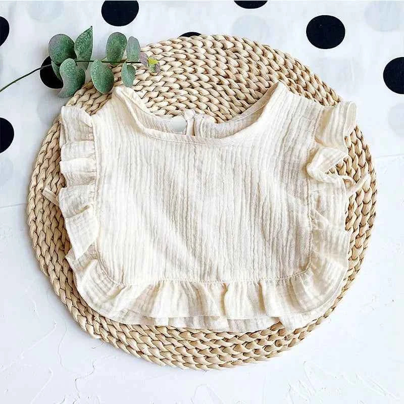 Newborn Baby Feeding Bib Ruffle Solid Lace Saliva Towel Infants Soft Cotton Burp Cloth For Toddler Kids Bibs Newborn Stuff