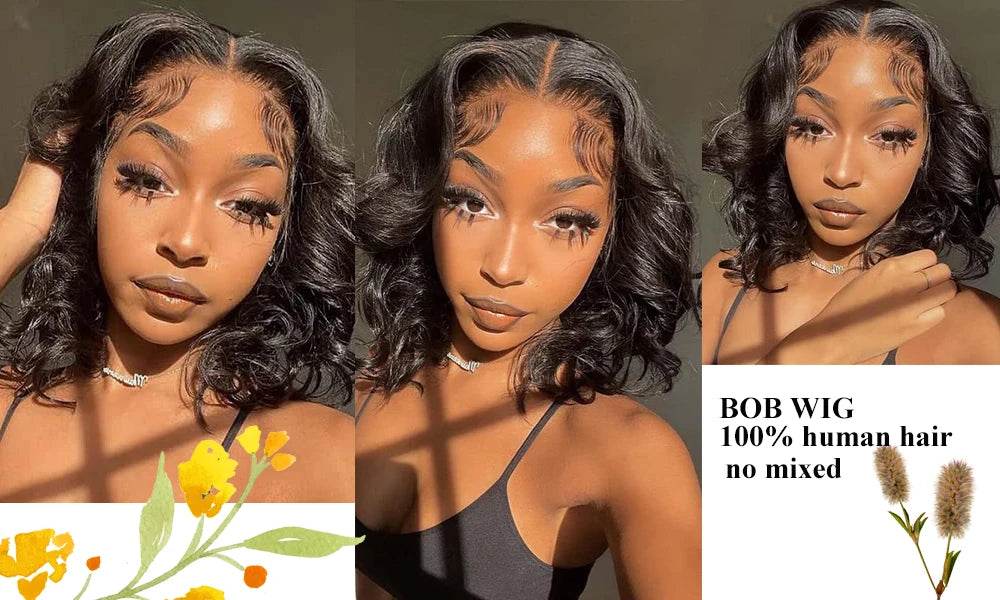250% Density Bob Wig Body Wave Wear And Go Glueless Wigs For Women Ready To Wear Human Hair Wigs 4x4 Lace Closure Wig Human Hair - BON's