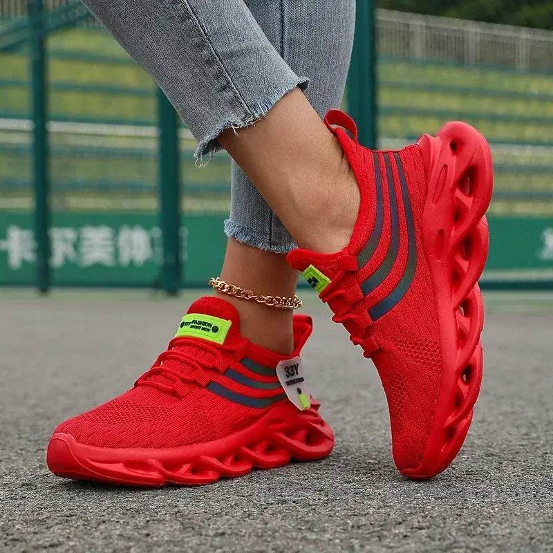 Thick Soled Sports Shoes Knitted Round Toe Shoes 3CM Block Heel Retro Style | Fashion Shoes for Men's Hiking and Walking - BON's
