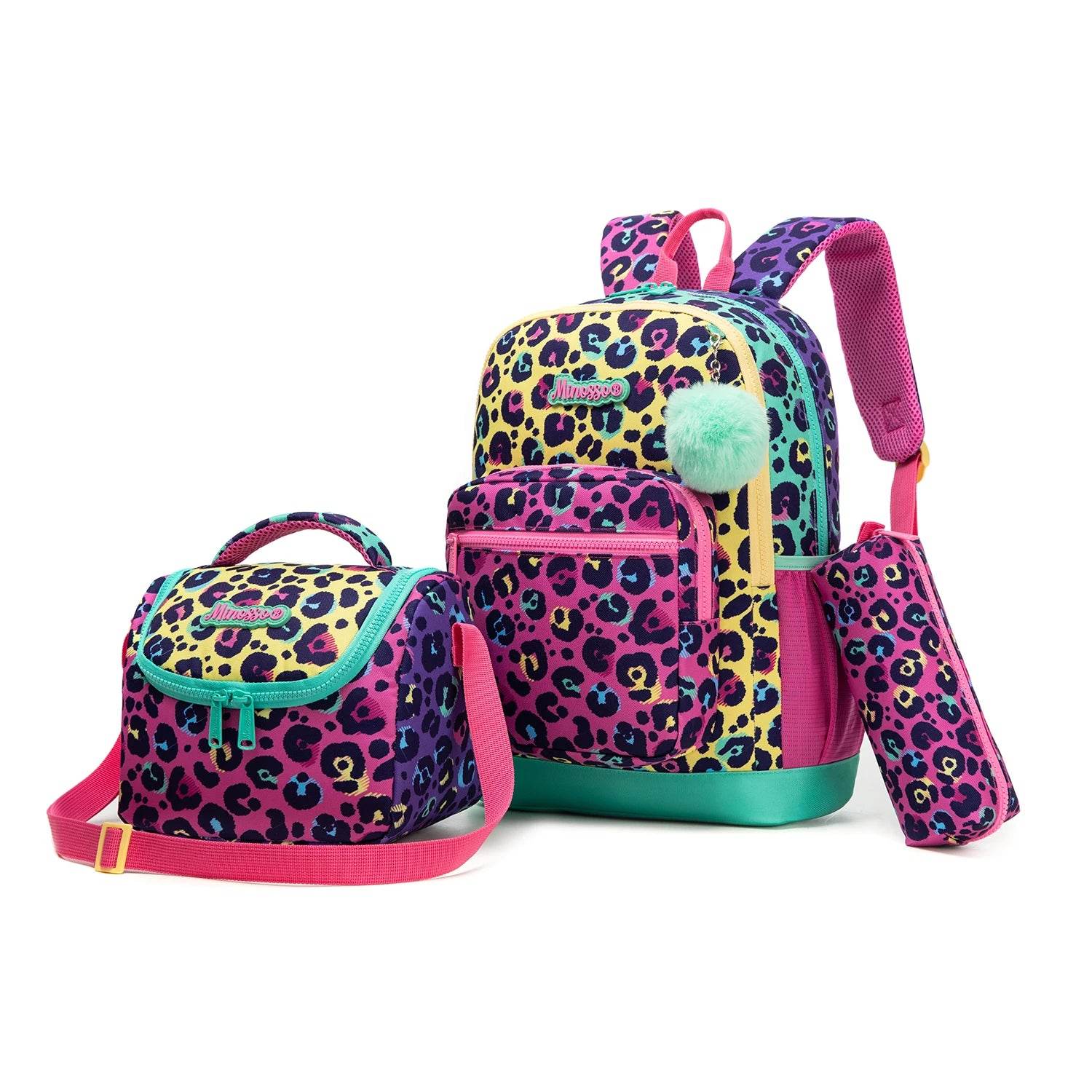 Backpack Sets for Girls and Boys - 3pcs School Bags with Lunch Bag and Pencil Case for Elementary Students and Teens - BON's
