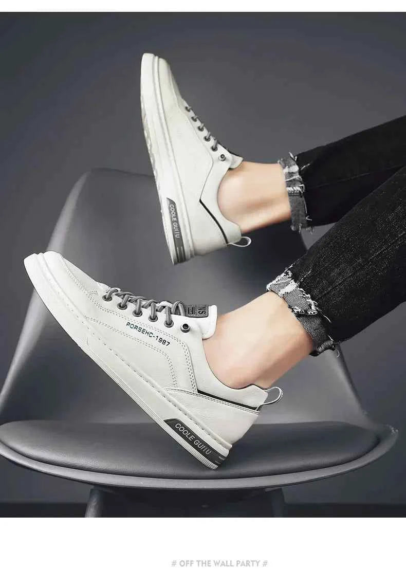 2025 Men’s Versatile White Sneakers – Breathable Spring Board Shoes for Sports & Casual Style