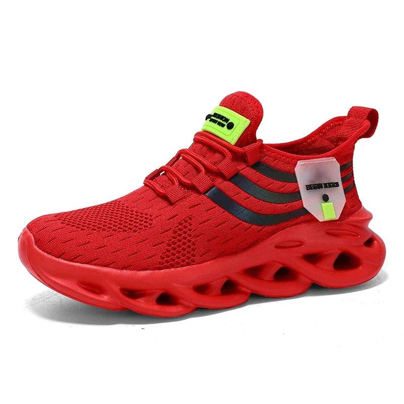Thick Soled Sports Shoes Knitted Round Toe Shoes 3CM Block Heel Retro Style | Fashion Shoes for Men's Hiking and Walking - BON's