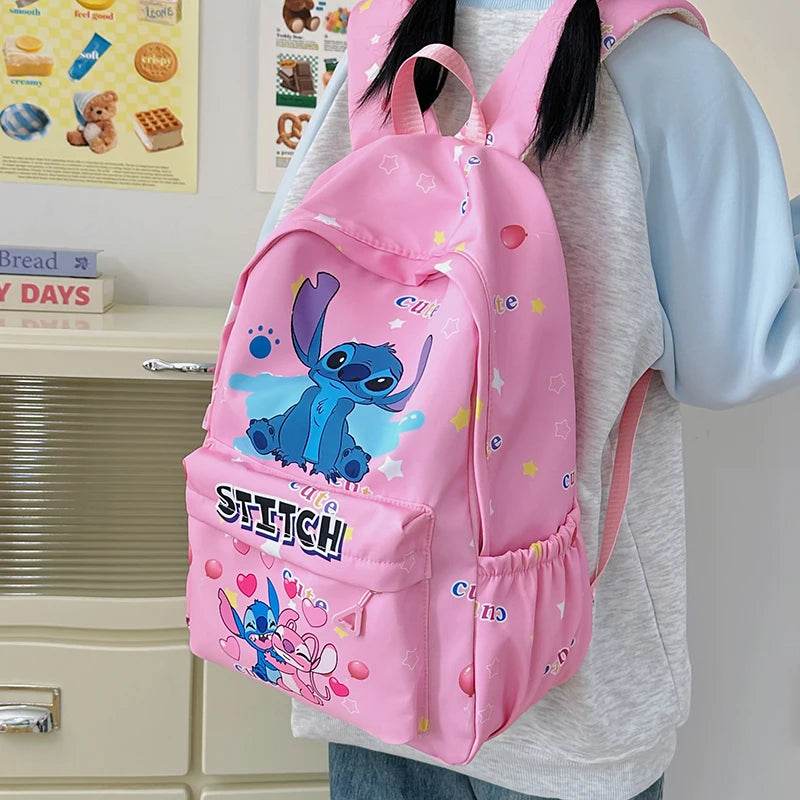 Stitch Cartoon Backpack, Large Capacity Daypack, Lightweight, Durable Nylon Schoolbag for Travel, Daily Commuting and School - BON's
