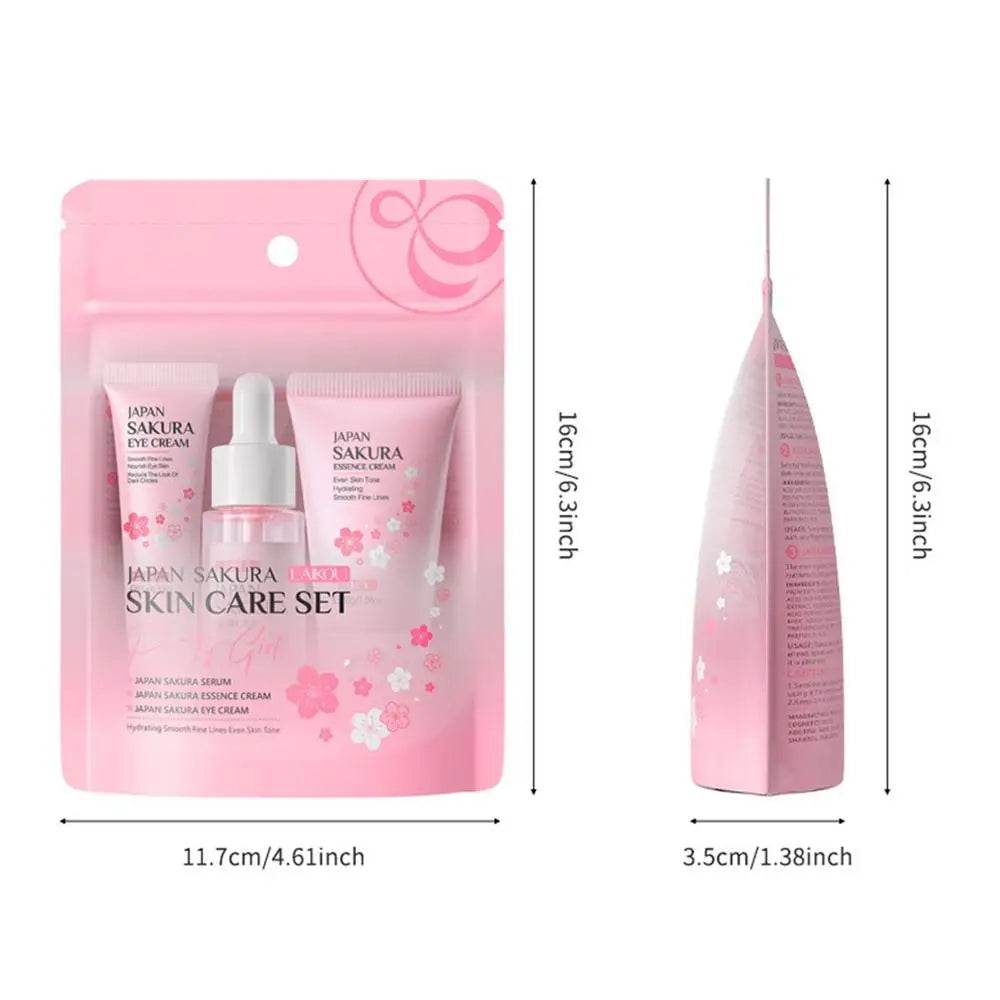 Face Skin Care Set Cleanser Sakura Essence Cream Moisturizing Whitening & Anti-Aging Toner Eye Cream Face Serum Eye Skin Care - BON's