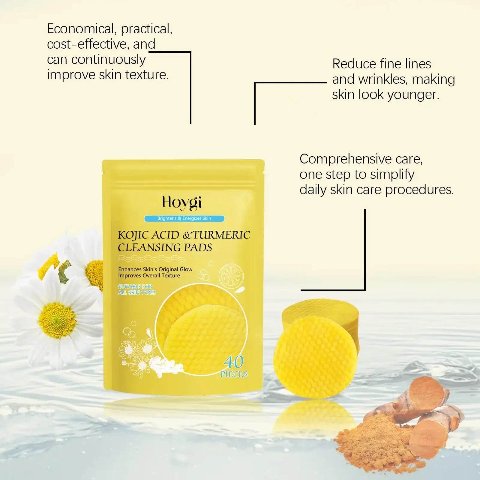 Turmeric Dark Spot Remover Exfoliating Cleansing Pads for Oil Control and Brightening Skin Care - BON's