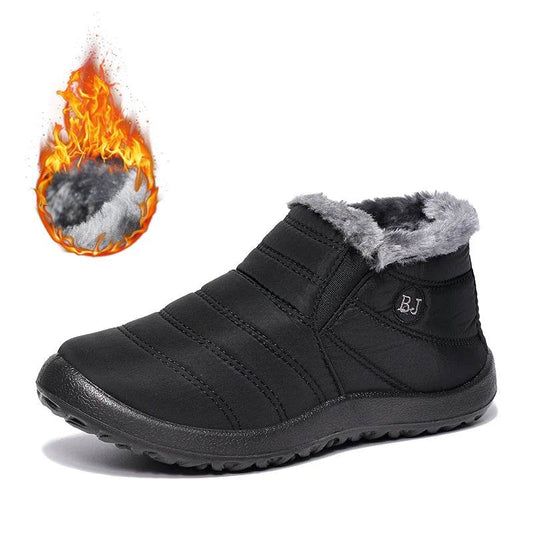 Winter Waterproof Snow Boots for Women - Plus Size Casual Flat Ankle Boots with Anti-Slip Warm Fur Plush - BON's