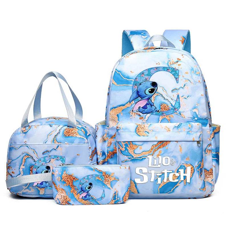 3Pcs Lilo Stitch Schoolbag Set for Kids - Student Backpack, Travel Bag & Pen Case - BON's