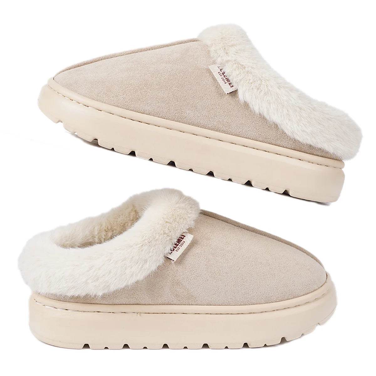 Kidmi Winter Women Shoes 2024 - Warm Outdoor Cotton Slippers and Plush Indoor Padded Footwear for Women - BON's