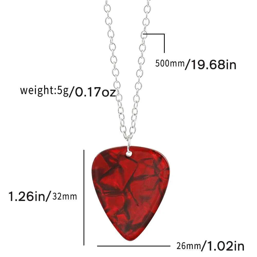 Cosplay Heart Guitar Pick Pendant Jewelry Necklace Choker Prop Accessorie Halloween Gift