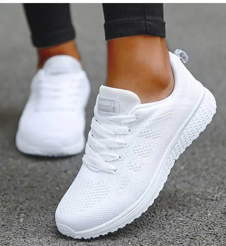 Women's Classic Sneakers - Casual Gym Sneakers for Women, White Vulcanize Shoes, Zapatillas Mujer - BON's