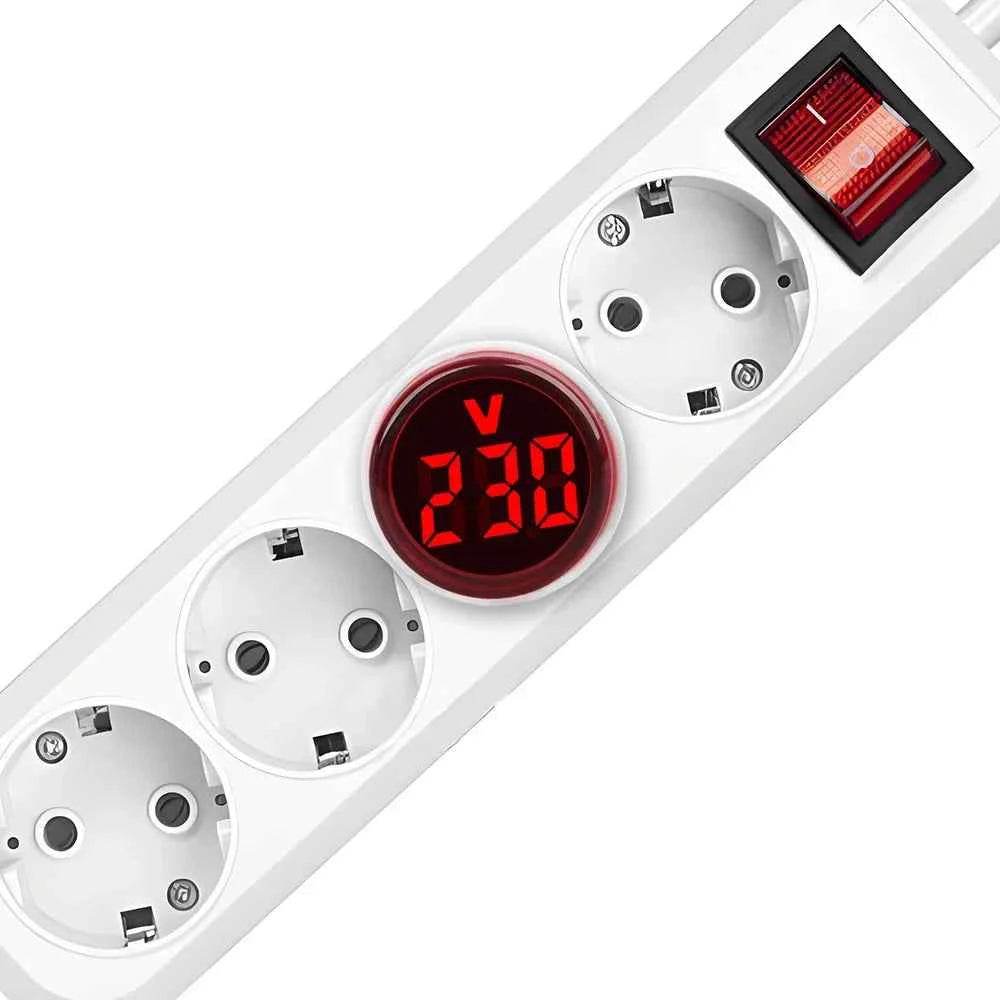 Digital Volt and Current Meter with Circular LED Display and EU Plug - BON's