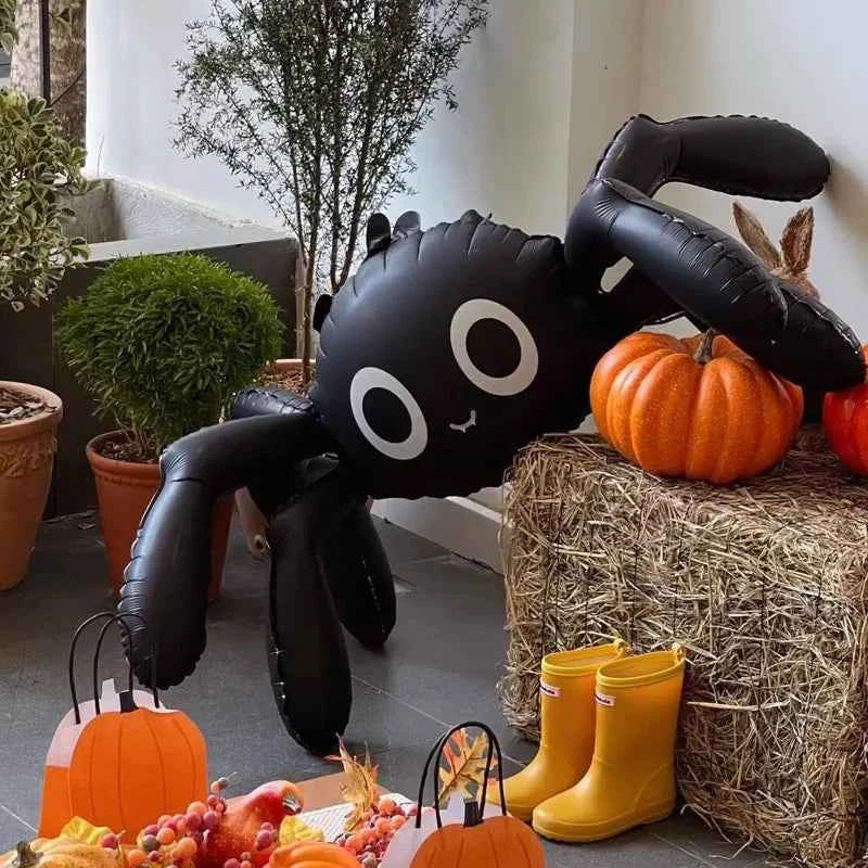 Black Spider Balloon – Inflatable Halloween Party Decoration for Ghost Festival, Haunted House & Trick Toy Props
