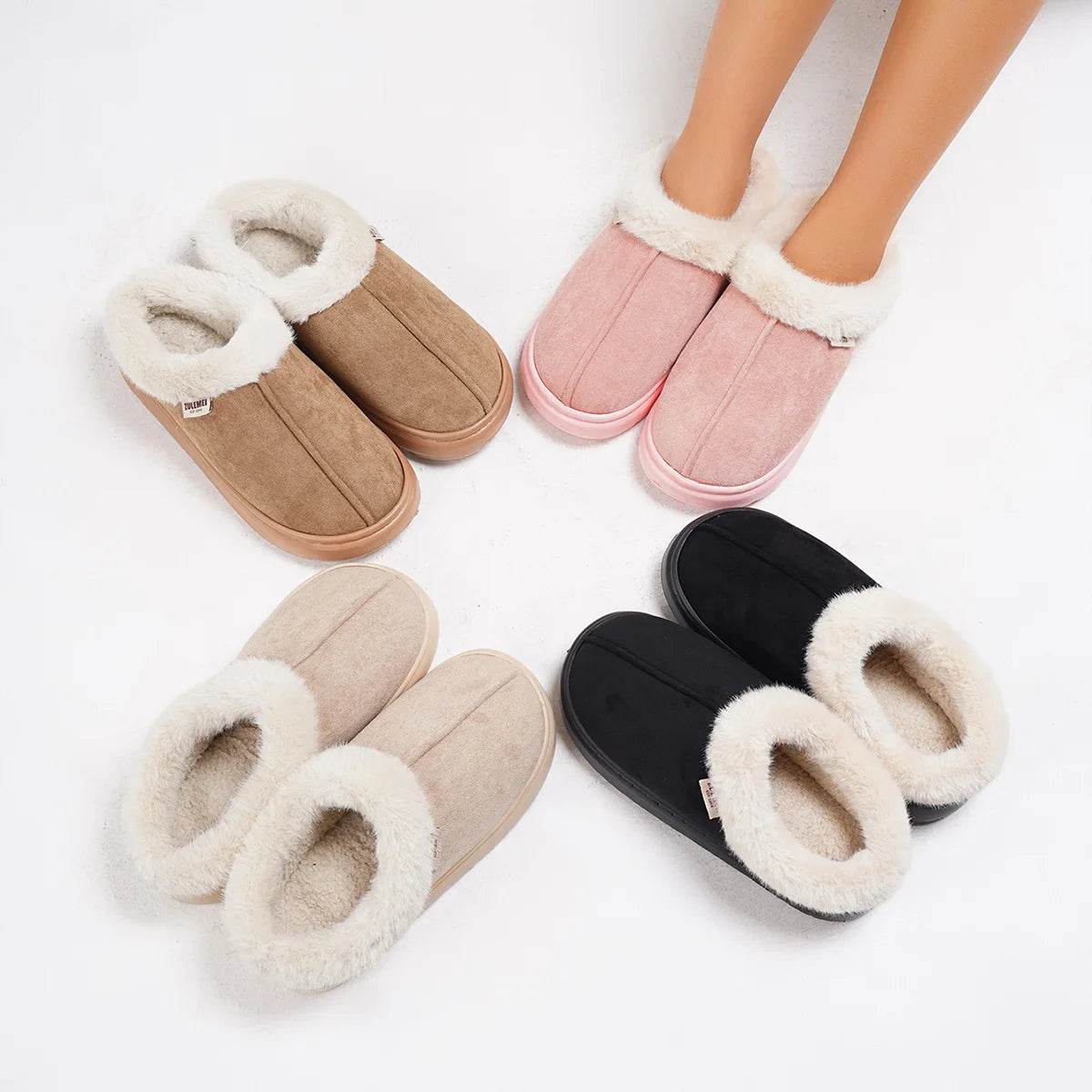 Kidmi Winter Women Shoes 2024 - Warm Outdoor Cotton Slippers and Plush Indoor Padded Footwear for Women - BON's