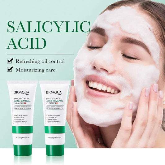 BIOAQUA Salicylic Acid Facial Cleanser Acne Treatment Moisturizing Oil Control skincare Face Wash Foam Face Cleanser Skin Care - BON's